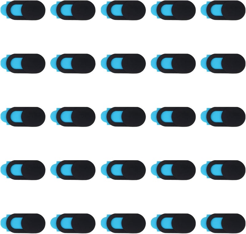 Brvlsoc Webcam Cover Slide (25-Pack) – Ultra-Thin Privacy Camera Blocker for MacBook, iPhone, iPad, Laptop, PC & Smartphones – Black - Image 1